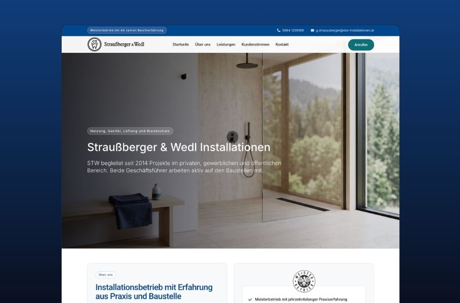 Screenshot von Website der von STW